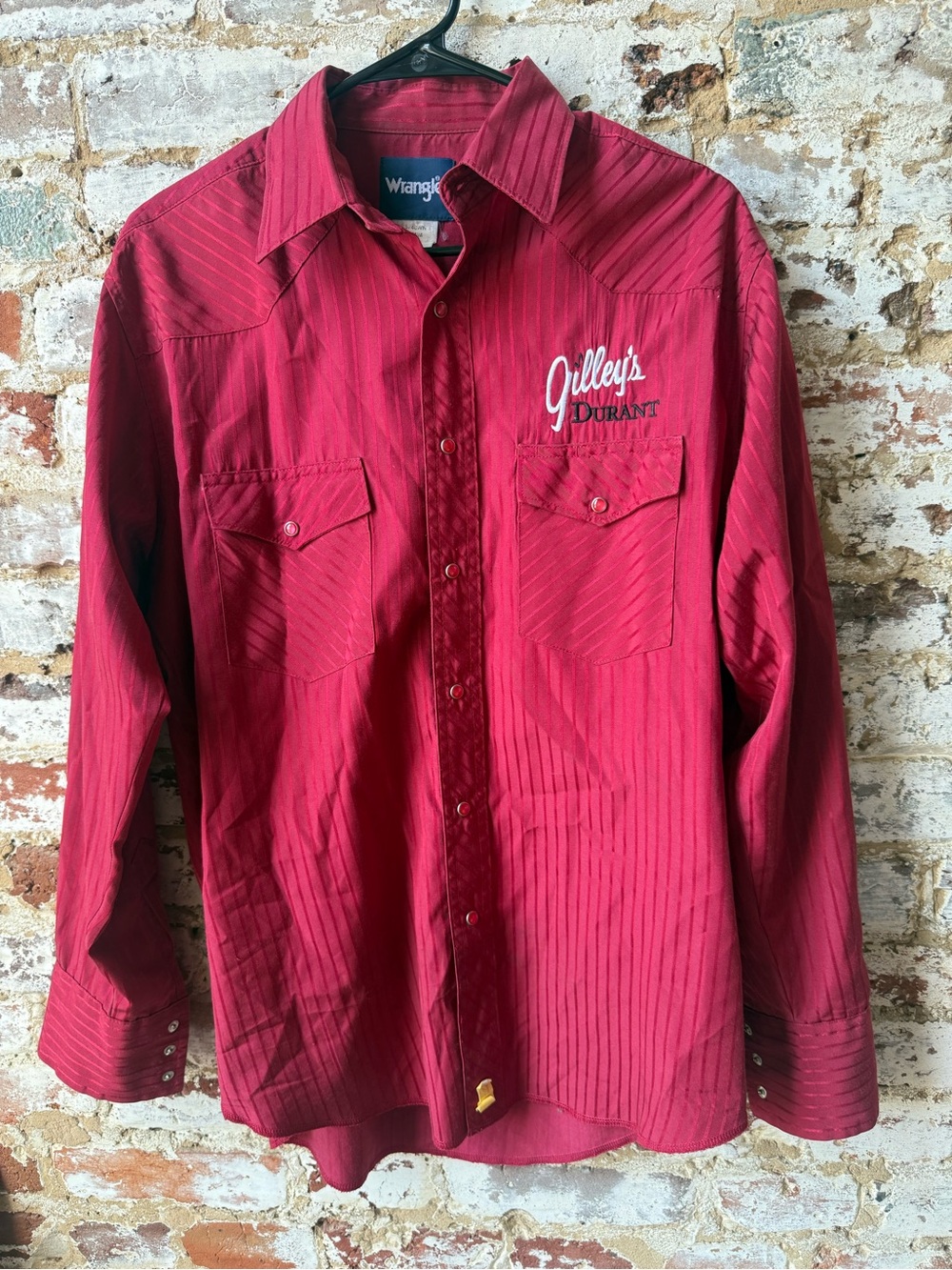 Wrangler Red Button-Up Shirt from Gilley’s Durant in Choctaw Casino & Resort